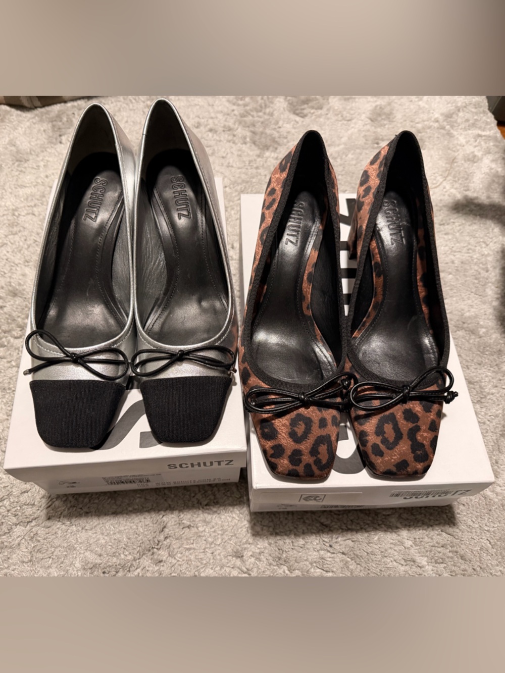 Two schutz Arissa block heel pumps